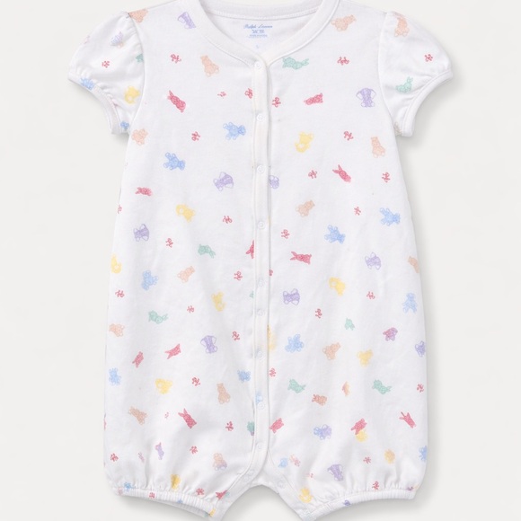 Polo Ralph Lauren Other - Pristine Ralph Lauren Polo Baby Girls Bear Bunnies Shortall Romper Size: 9M